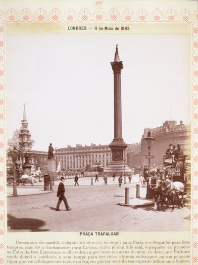 Nelsons Column, Trafalgar Square, ca. 1893 door English Photographer